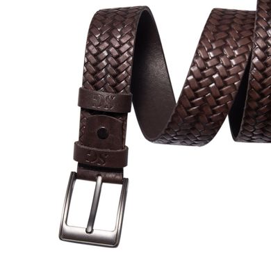 Коричневый мужской кожаный ремень от бренда SG Empire