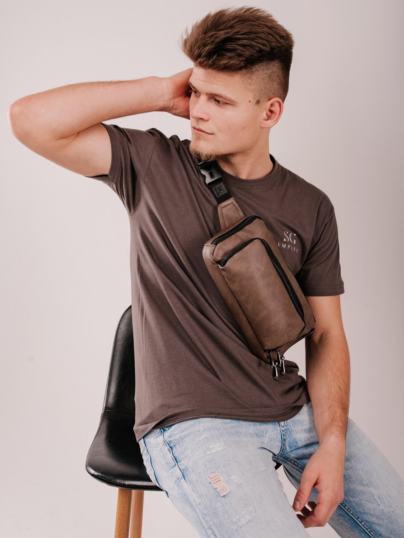 Мужская сумка на пояс brown Crazy SGEmpire - Фото 1