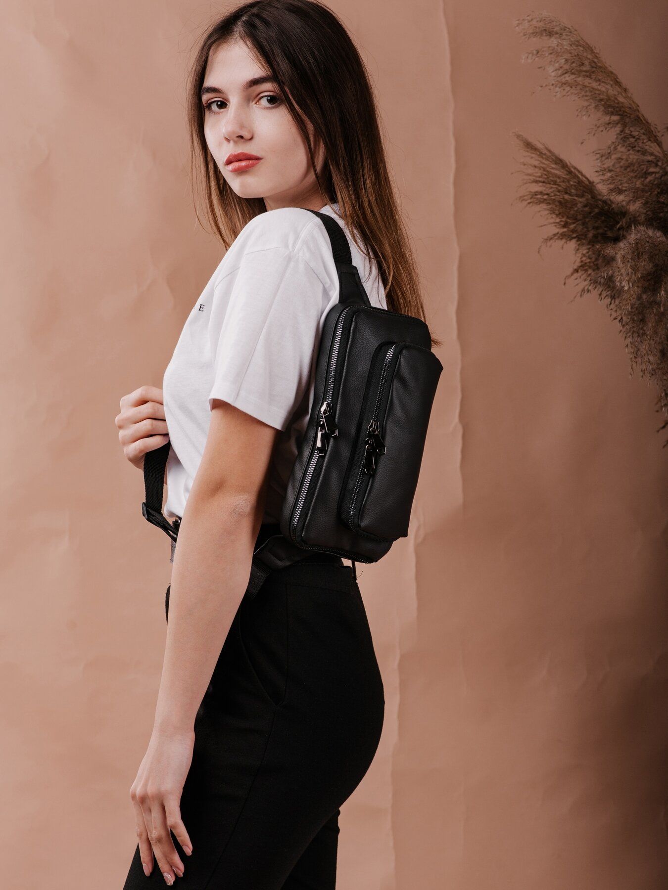 Женская сумка на пояс black Crazy SGEmpire - Фото 1