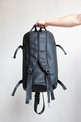 Сумка-рюкзак Lock черная матовая экокожа